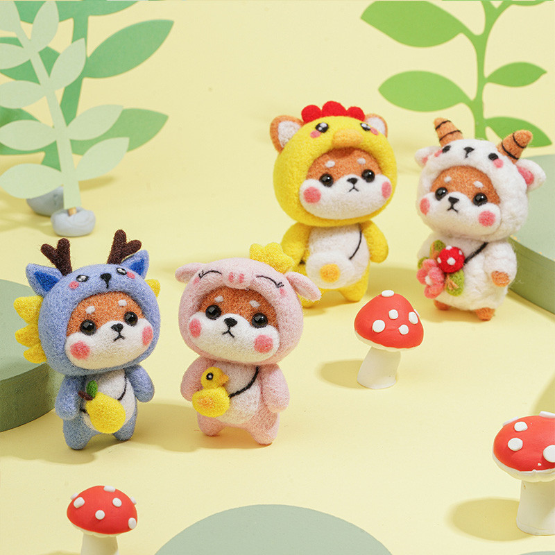 Paket materijala za filcanje vune Nonvor Komplet za ručno filcanje iglom za životinje Paket materijala za filcanje od dvanaest zodijaka za početnike