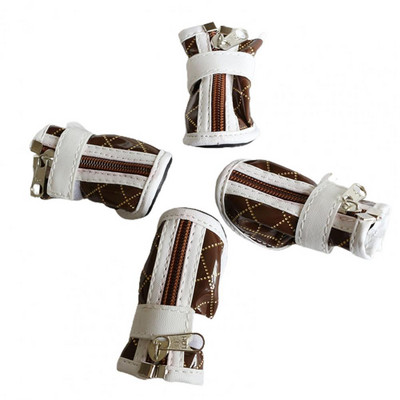 4Gb Suņu zābaki Mīkstas zoles suņu kedas uztur siltumu, regulējami suņu zābaki