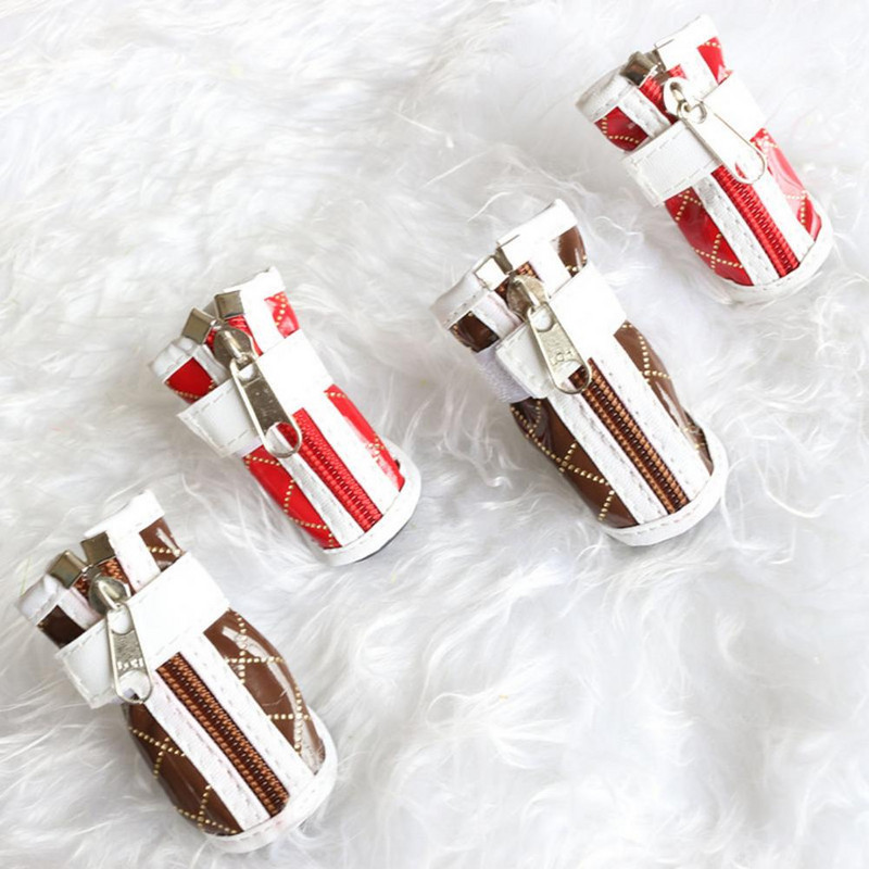 4Gb Suņu zābaki Mīkstas zoles suņu kedas uztur siltumu, regulējami suņu zābaki