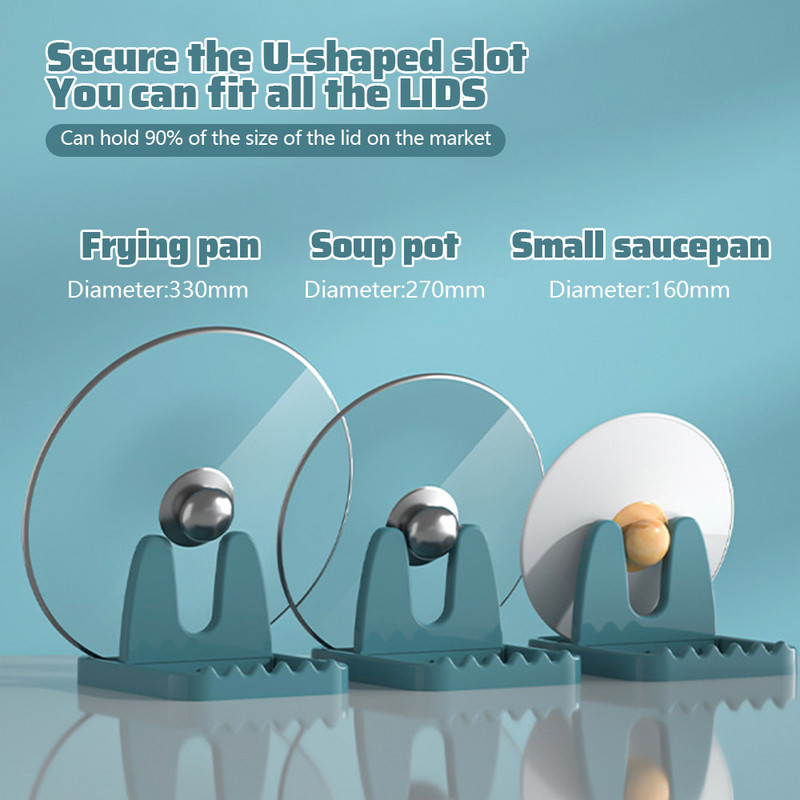 Uus kokkupandav poti kaane resti lusika tugihoidik Köögiabinõu söögiriistade hoidik kahvlilabida jaoks.