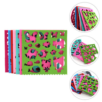 7 gab. Ziedu trafarets Aplikācijas Veidne Dzīvnieku Trafareti Adatu Izšūšana Filcēšana Sākuma Komplekts Iedurot