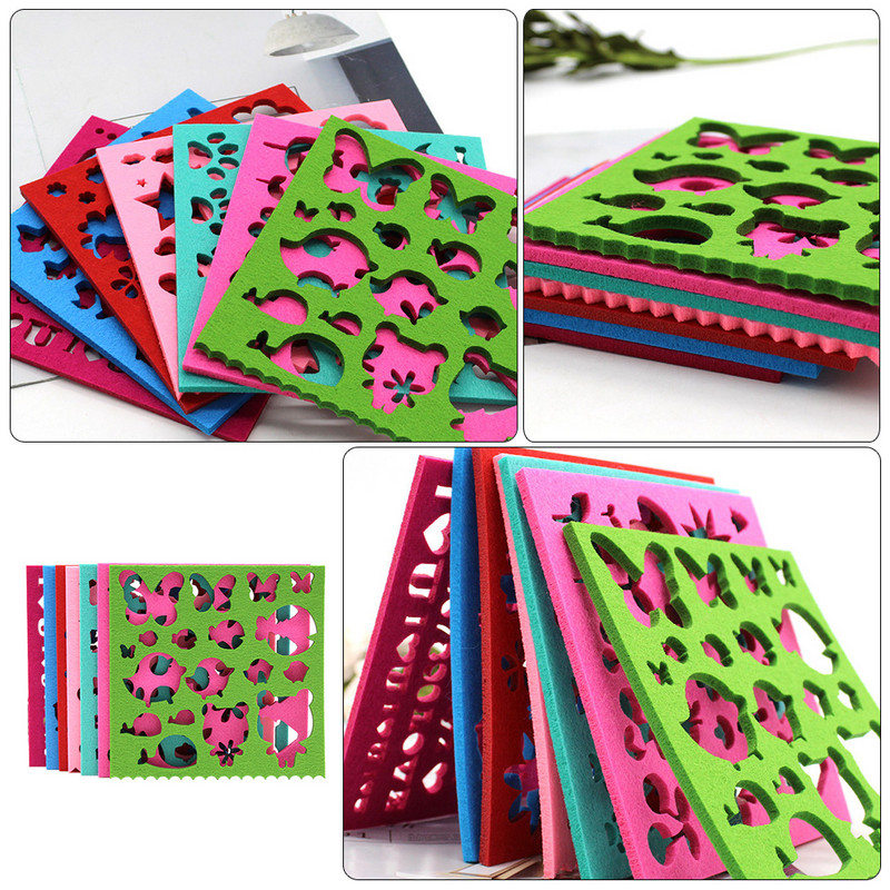 7 gab. Ziedu trafarets Aplikācijas Veidne Dzīvnieku Trafareti Adatu Izšūšana Filcēšana Sākuma Komplekts Iedurot