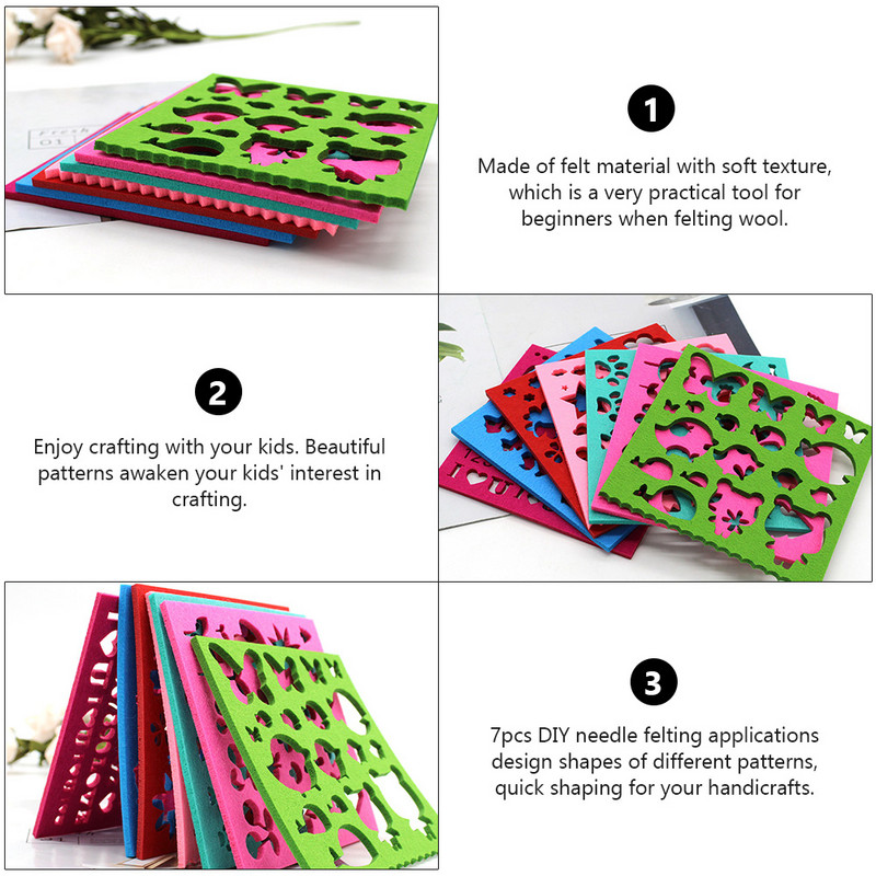 7 gab. Ziedu trafarets Aplikācijas Veidne Dzīvnieku Trafareti Adatu Izšūšana Filcēšana Sākuma Komplekts Iedurot