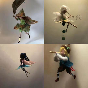 Pok Pok Le Wool Felt Material Bag Handmade DIY Doll Fairy Handmade Car Hanging Material Bag Genie Gives Keychain Tutorial