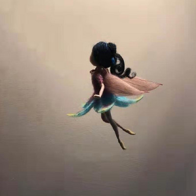 Pok Pok Le vilnas filca materiāla maisiņš, ar rokām darināts lelles feja, rokām darināta automašīnas piekarināmā materiāla soma Genie sniedz atslēgu piekariņu pamācību