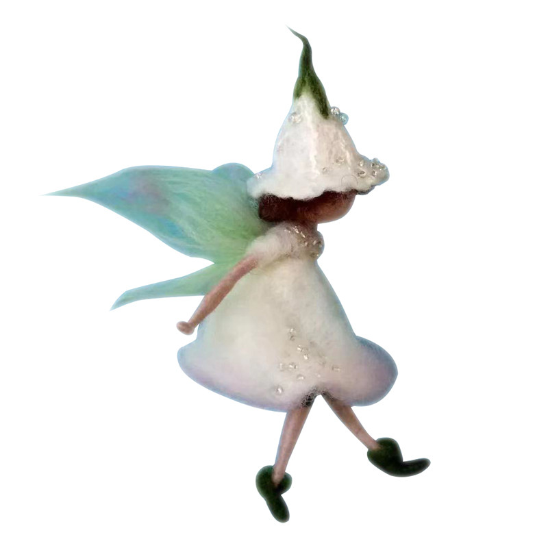 Pok Pok Le vilnas filca materiāla maisiņš, ar rokām darināts lelles feja, rokām darināta automašīnas piekarināmā materiāla soma Genie sniedz atslēgu piekariņu pamācību