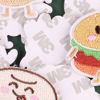 Анимационни бродерии на храна Петна върху дрехи Хамбургер Самозалепващи се стикери Значки за детски дрехи Чанти Шапка Апликации