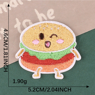 Animaciniai filmukai Maisto siuvinėjimo pleistrai ant drabužių Hamburger Lipdukai Lipdukai Ženkliukai Vaikams Drabužiai Krepšeliai Skrybėlių aplikacijos