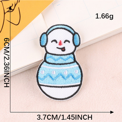 Karikatūra Sniegavīrs Izšuvumi Plāksteri Apģērbam Sieviešu Vīrieši Pašlīmējošs Plāksteris Aplikācijas Apģērbi Cepures Uzlīmes