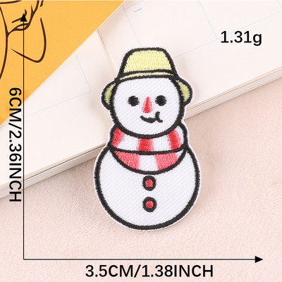 Karikatūra Sniegavīrs Izšuvumi Plāksteri Apģērbam Sieviešu Vīrieši Pašlīmējošs Plāksteris Aplikācijas Apģērbi Cepures Uzlīmes