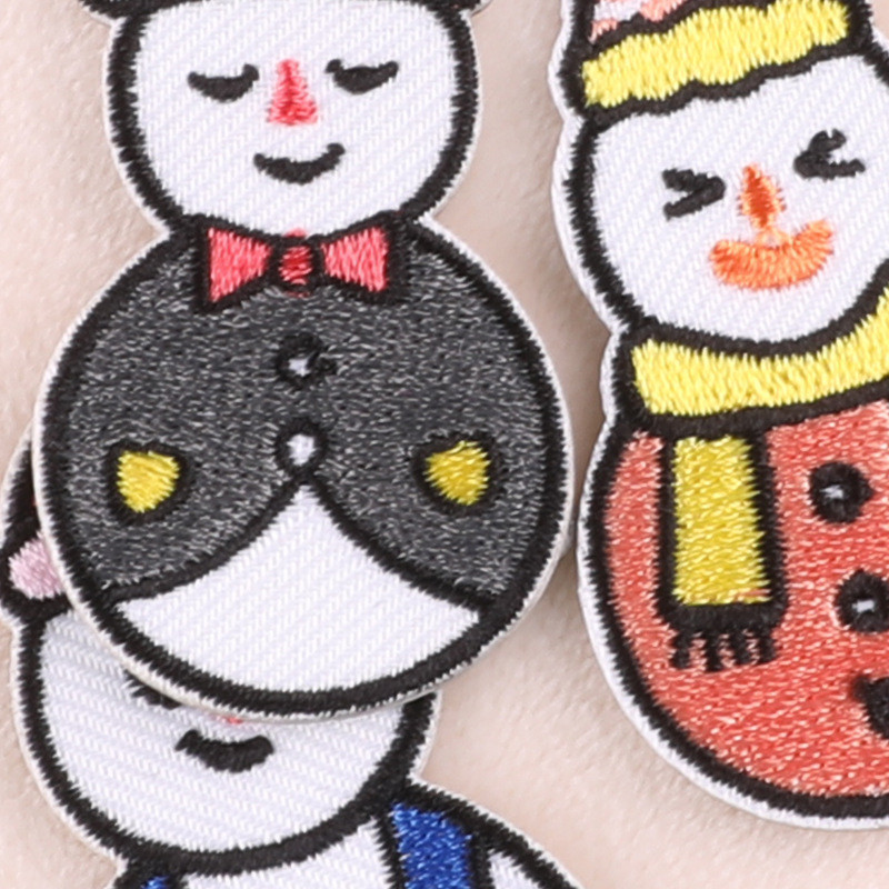 Karikatūra Sniegavīrs Izšuvumi Plāksteri Apģērbam Sieviešu Vīrieši Pašlīmējošs Plāksteris Aplikācijas Apģērbi Cepures Uzlīmes