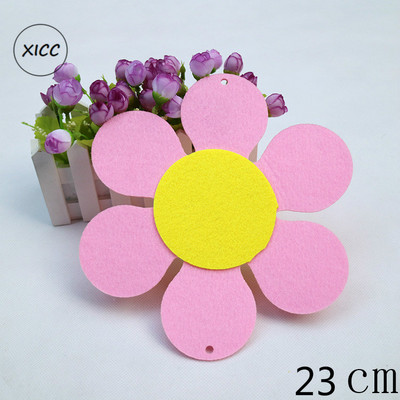 22cm Krāsainas ziedu sienas uzlīmes Biezs filca audums Bērnudārza apdare Neausts pakaramais Ziedi Amatniecības piederumi, DIY