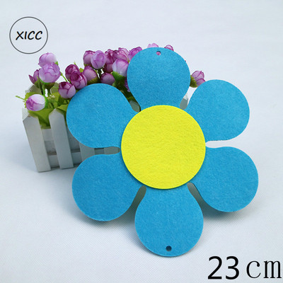 22cm Krāsainas ziedu sienas uzlīmes Biezs filca audums Bērnudārza apdare Neausts pakaramais Ziedi Amatniecības piederumi, DIY