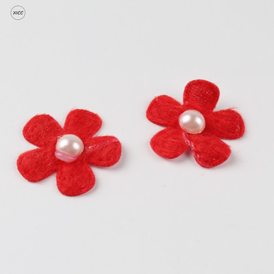 100GAB Krāsainas Pērļu Roku Pērles Ziedu Filca auduma Matu Virve DIY Roku darbs Piederumi Uzlīmes Aplikācijas Plāksteri Filca paliktņi