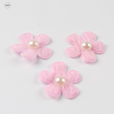 100GAB Krāsainas Pērļu Roku Pērles Ziedu Filca auduma Matu Virve DIY Roku darbs Piederumi Uzlīmes Aplikācijas Plāksteri Filca paliktņi