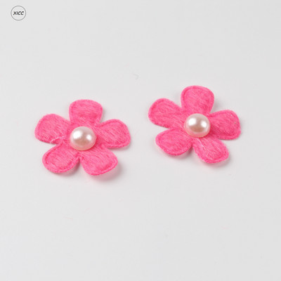 100GAB Krāsainas Pērļu Roku Pērles Ziedu Filca auduma Matu Virve DIY Roku darbs Piederumi Uzlīmes Aplikācijas Plāksteri Filca paliktņi