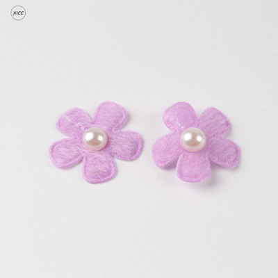 100GAB Krāsainas Pērļu Roku Pērles Ziedu Filca auduma Matu Virve DIY Roku darbs Piederumi Uzlīmes Aplikācijas Plāksteri Filca paliktņi