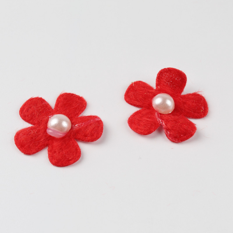 100GAB Krāsainas Pērļu Roku Pērles Ziedu Filca auduma Matu Virve DIY Roku darbs Piederumi Uzlīmes Aplikācijas Plāksteri Filca paliktņi