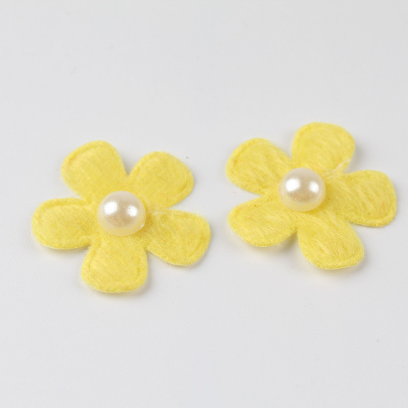 100GAB Krāsainas Pērļu Roku Pērles Ziedu Filca auduma Matu Virve DIY Roku darbs Piederumi Uzlīmes Aplikācijas Plāksteri Filca paliktņi