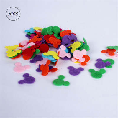 100 gab. Neausti smaida ziedi tauriņi vilnas filca audums matu virve DIY roku darbs aksesuāru uzlīmes aplikācijas ielāpi Filca paliktnis