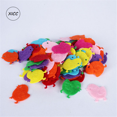 100 gab. Neausti smaida ziedi tauriņi vilnas filca audums matu virve DIY roku darbs aksesuāru uzlīmes aplikācijas ielāpi Filca paliktnis