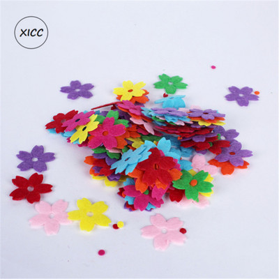 100 gab. Neausti smaida ziedi tauriņi vilnas filca audums matu virve DIY roku darbs aksesuāru uzlīmes aplikācijas ielāpi Filca paliktnis