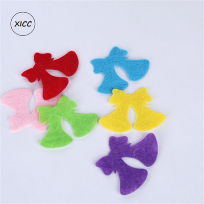 100 gab. Neausti smaida ziedi tauriņi vilnas filca audums matu virve DIY roku darbs aksesuāru uzlīmes aplikācijas ielāpi Filca paliktnis