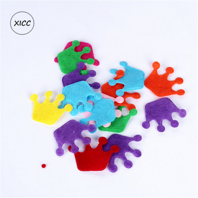 100 gab. Neausti smaida ziedi tauriņi vilnas filca audums matu virve DIY roku darbs aksesuāru uzlīmes aplikācijas ielāpi Filca paliktnis