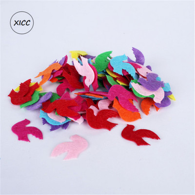 100 gab. Neausti smaida ziedi tauriņi vilnas filca audums matu virve DIY roku darbs aksesuāru uzlīmes aplikācijas ielāpi Filca paliktnis