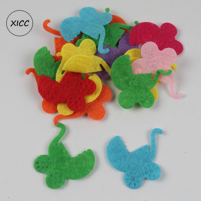 100 gab. Neausti smaida ziedi tauriņi vilnas filca audums matu virve DIY roku darbs aksesuāru uzlīmes aplikācijas ielāpi Filca paliktnis