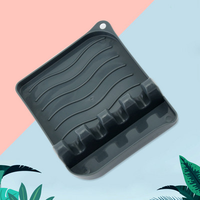 Plastikinis šaukšto atramos laikiklis stalo įrankių šakutė Mentelių stovas Neslystantis karščiui atsparus puodo dangčio laikiklis Stalo reikmenų laikymo lentynėlė Virtuvės įtaisas