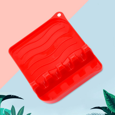 Plastikinis šaukšto atramos laikiklis stalo įrankių šakutė Mentelių stovas Neslystantis karščiui atsparus puodo dangčio laikiklis Stalo reikmenų laikymo lentynėlė Virtuvės įtaisas