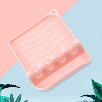 Plastikinis šaukšto atramos laikiklis stalo įrankių šakutė Mentelių stovas Neslystantis karščiui atsparus puodo dangčio laikiklis Stalo reikmenų laikymo lentynėlė Virtuvės įtaisas