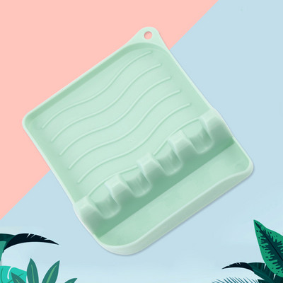 Plastikinis šaukšto atramos laikiklis stalo įrankių šakutė Mentelių stovas Neslystantis karščiui atsparus puodo dangčio laikiklis Stalo reikmenų laikymo lentynėlė Virtuvės įtaisas