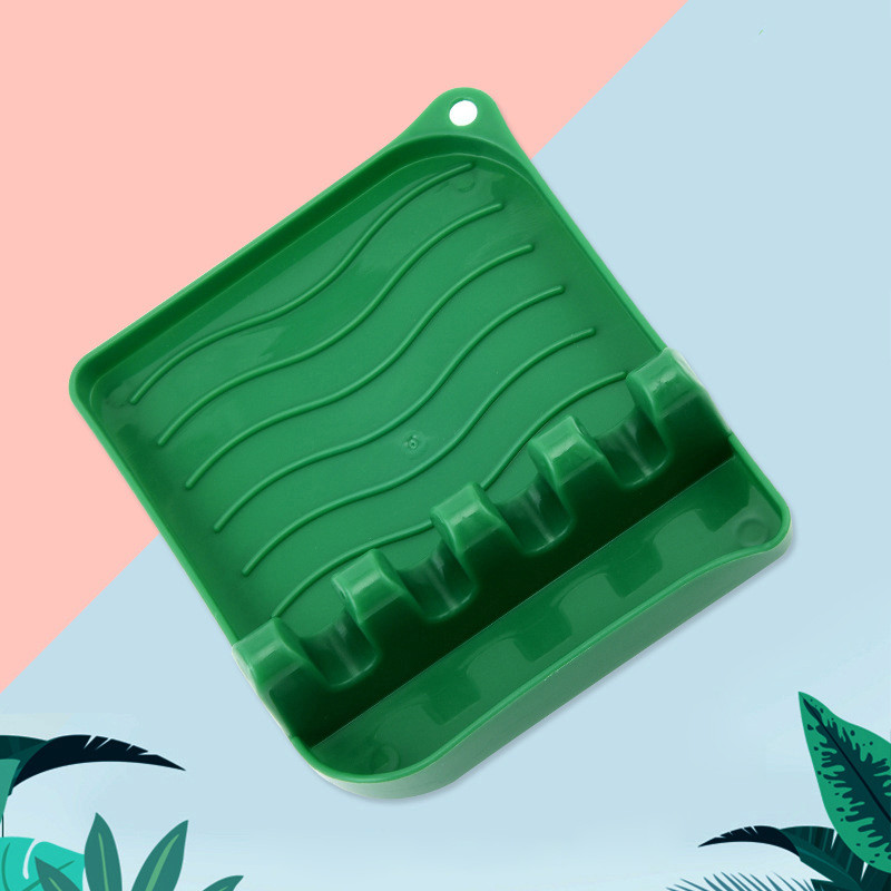 Plastikinis šaukšto atramos laikiklis stalo įrankių šakutė Mentelių stovas Neslystantis karščiui atsparus puodo dangčio laikiklis Stalo reikmenų laikymo lentynėlė Virtuvės įtaisas