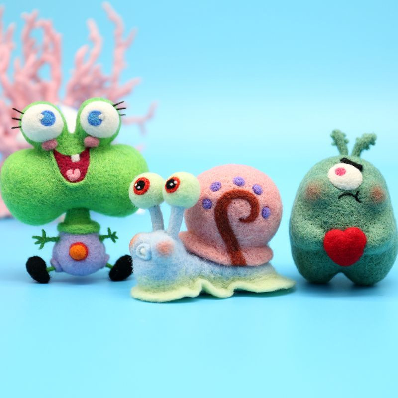 Krabs Diy Anime Package Jauki vilnas filca krustdūriens Amatniecības izšūšanas piederumi Paciņa dāvana Zongzi amatniecība