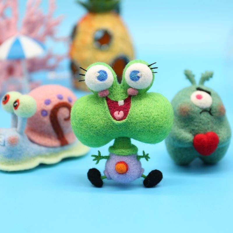 Krabs Diy Anime Package Jauki vilnas filca krustdūriens Amatniecības izšūšanas piederumi Paciņa dāvana Zongzi amatniecība