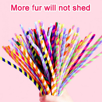 100 бр. Fuzzy Stick Гъвкава мека култивирана практическа способност Craft Fuzzy Tube Cleaner Fuzzy Chenille Stem Arts Supplies