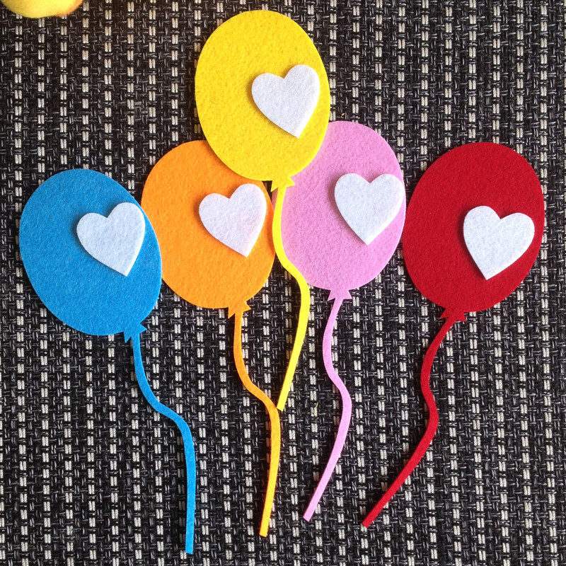 Krāsains balons bērnudārza sienu pastas Neaustie filca audumi Skolas mājas bērni DIY Amatniecība Krāsu tāfeles izkārtojuma dekorēšana