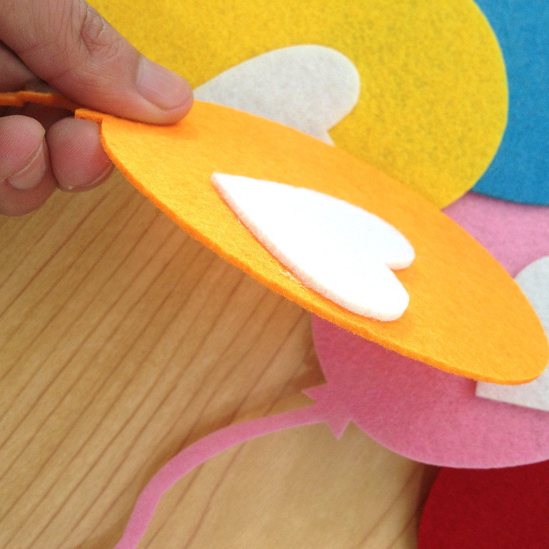 Krāsains balons bērnudārza sienu pastas Neaustie filca audumi Skolas mājas bērni DIY Amatniecība Krāsu tāfeles izkārtojuma dekorēšana