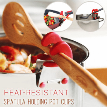 Ανοξείδωτο ατσάλι Ανθεκτικό στη θερμότητα Στήριγμα σπάτουλας σερβίτσιο κουταλιού Hot Pot Clipper Mess Δωρεάν Gadgets κουζίνας