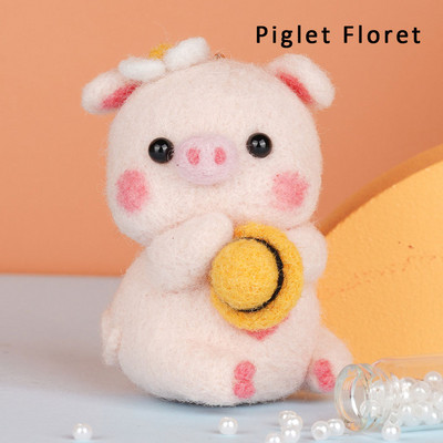 Daudzveidīgs jauks dzīvnieku vilnas filcēšanas materiālu iepakojums Shiba Inu rokām darināta rotaļlietu lelle, nepabeigts ar dūrēm izgatavots komplekts DIY mākslas amatniecība