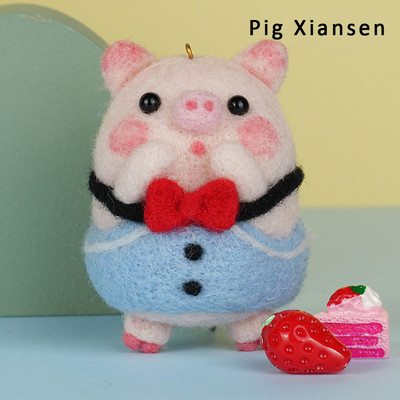 Daudzveidīgs jauks dzīvnieku vilnas filcēšanas materiālu iepakojums Shiba Inu rokām darināta rotaļlietu lelle, nepabeigts ar dūrēm izgatavots komplekts DIY mākslas amatniecība