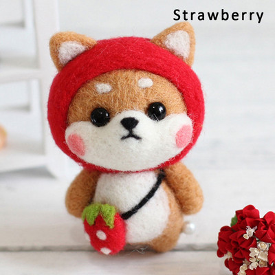 Daudzveidīgs jauks dzīvnieku vilnas filcēšanas materiālu iepakojums Shiba Inu rokām darināta rotaļlietu lelle, nepabeigts ar dūrēm izgatavots komplekts DIY mākslas amatniecība