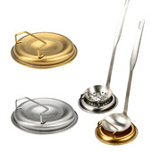 Karotes paliktņa turētājs nerūsējošā tērauda karstumizturīgs karotes plaukti, paklājiņš Noderīgas lietas virtuves trauku uzglabāšanai