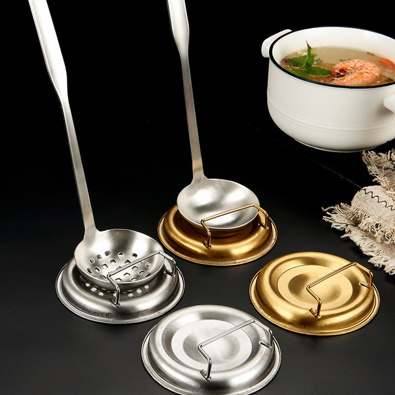 Karotes paliktņa turētājs nerūsējošā tērauda karstumizturīgs karotes plaukti, paklājiņš Noderīgas lietas virtuves trauku uzglabāšanai