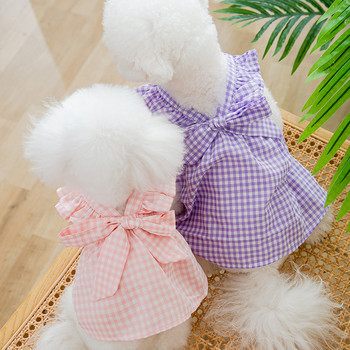Κουτάβι καρό φούστα κατοικίδιων ζώων αναπνεύσιμο φόρεμα γάτα ζαρτιέρες Φούστα σκύλου Καλοκαιρινή φούστα Pomeranian Princess Ρούχα για κατοικίδια