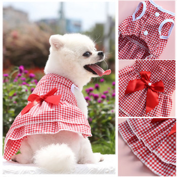 Ρούχα για σκύλους κατοικίδιων για κουτάβι Καλοκαιρινή στολή για σκύλους Sweetly φόρεμα πριγκίπισσας Teddy πάρτι γενεθλίων Διακόσμηση φιόγκων με κόμπο Φόρεμα για κουτάβι