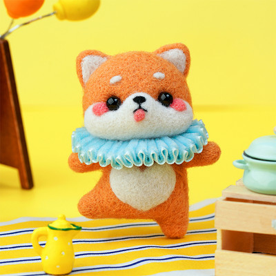 KRABALL jauks dzīvnieku baleta vilnas filcēšanas materiālu iepakojums, lelles rotaļlieta ar rokām darināta rokdarbu adatu filcēšanas komplekts, kas nav pabeigts.