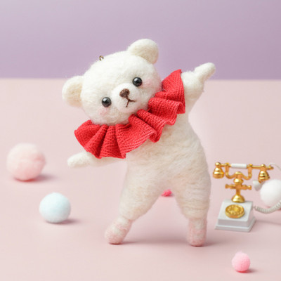 KRABALL jauks dzīvnieku baleta vilnas filcēšanas materiālu iepakojums, lelles rotaļlieta ar rokām darināta rokdarbu adatu filcēšanas komplekts, kas nav pabeigts.